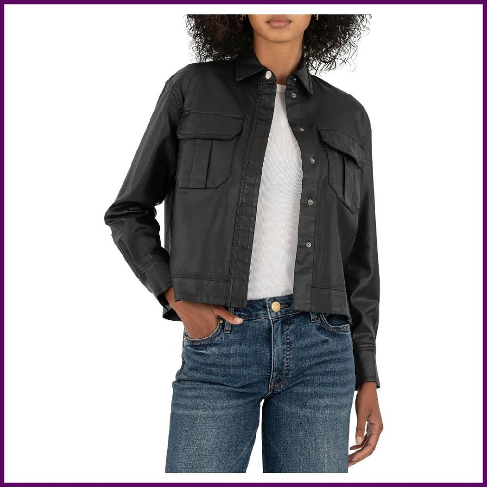 Xl Modal Polyester Casual Jacket, Button Front, P… - image 1